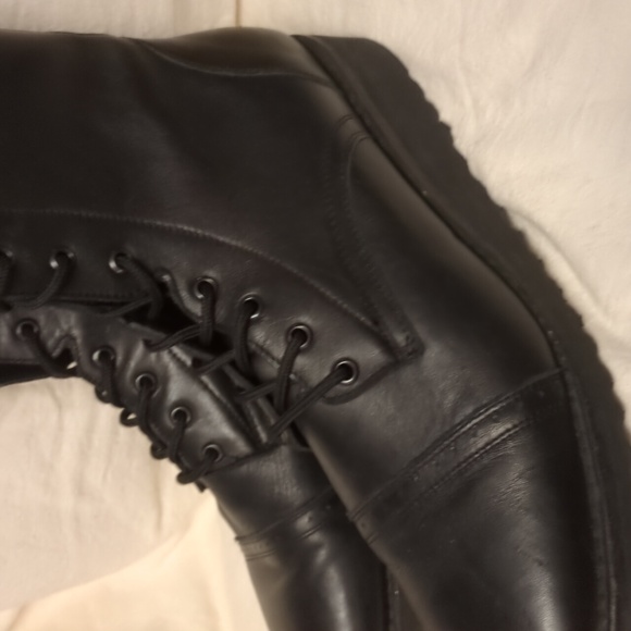 Black men's work combat boot lace-up size 10 and 1/2 by JD Fisk - Picture 5 of 11